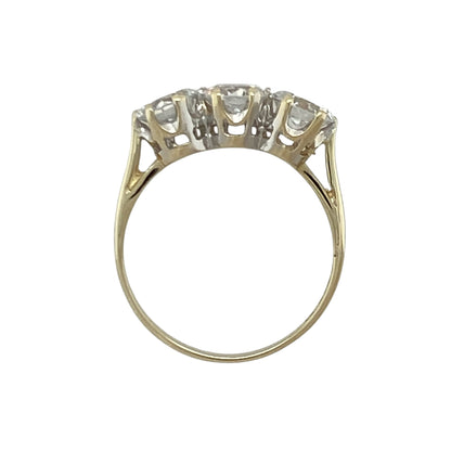 9ct Gold & Cubic Zirconia Set Trilogy Ring