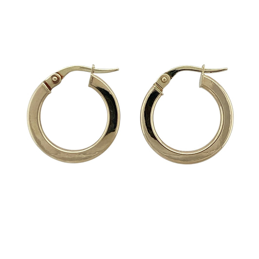 9ct Gold Plain Hoop Creole Earrings