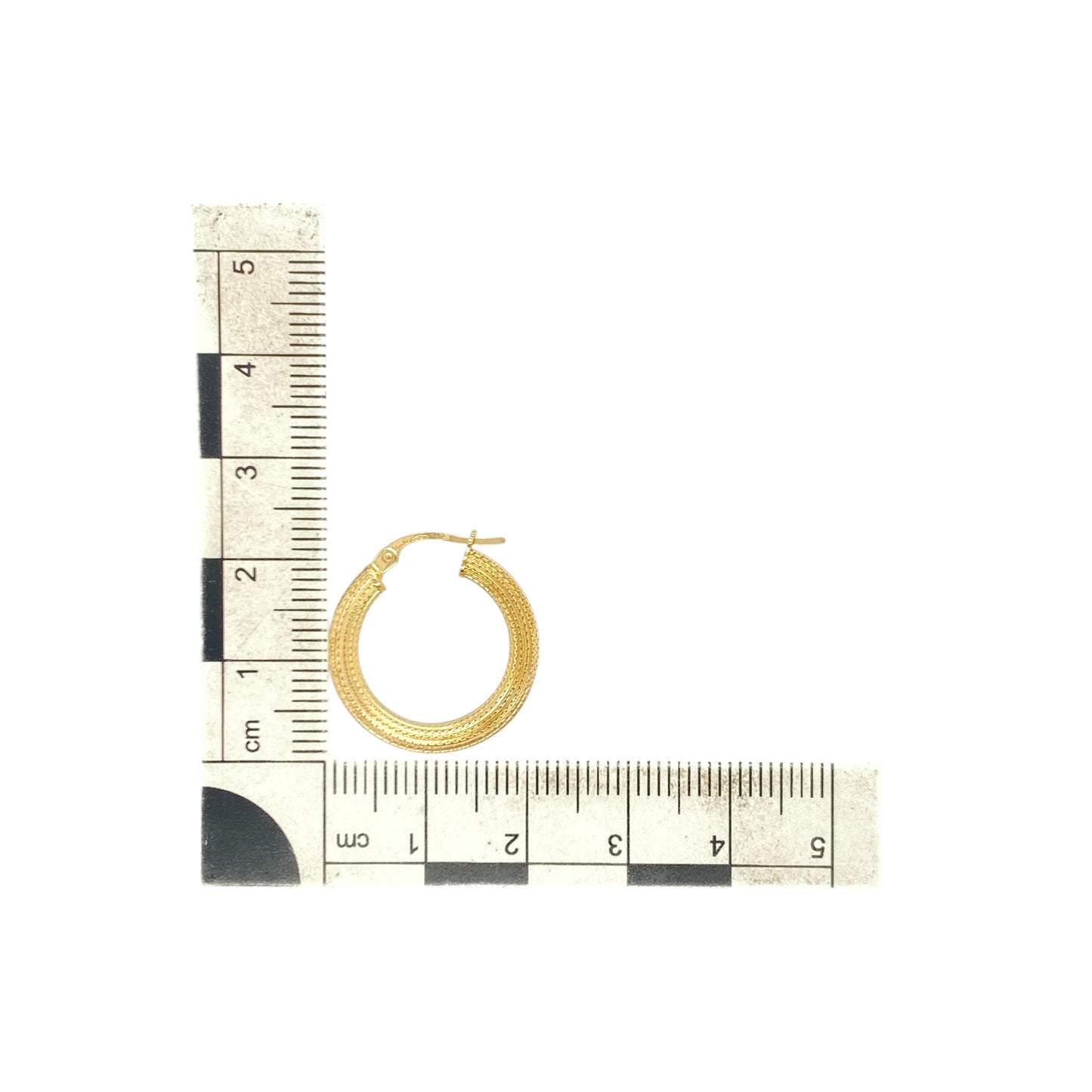 9ct Gold Textured Hoop Creole Earrings