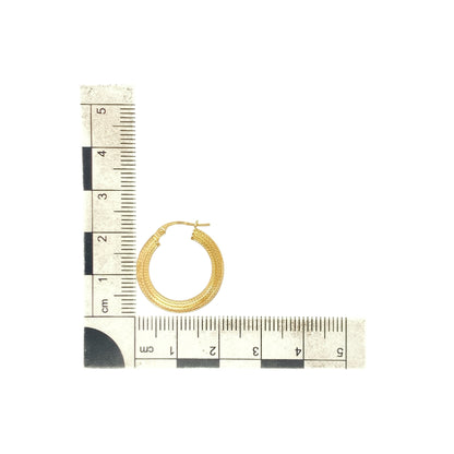 9ct Gold Textured Hoop Creole Earrings