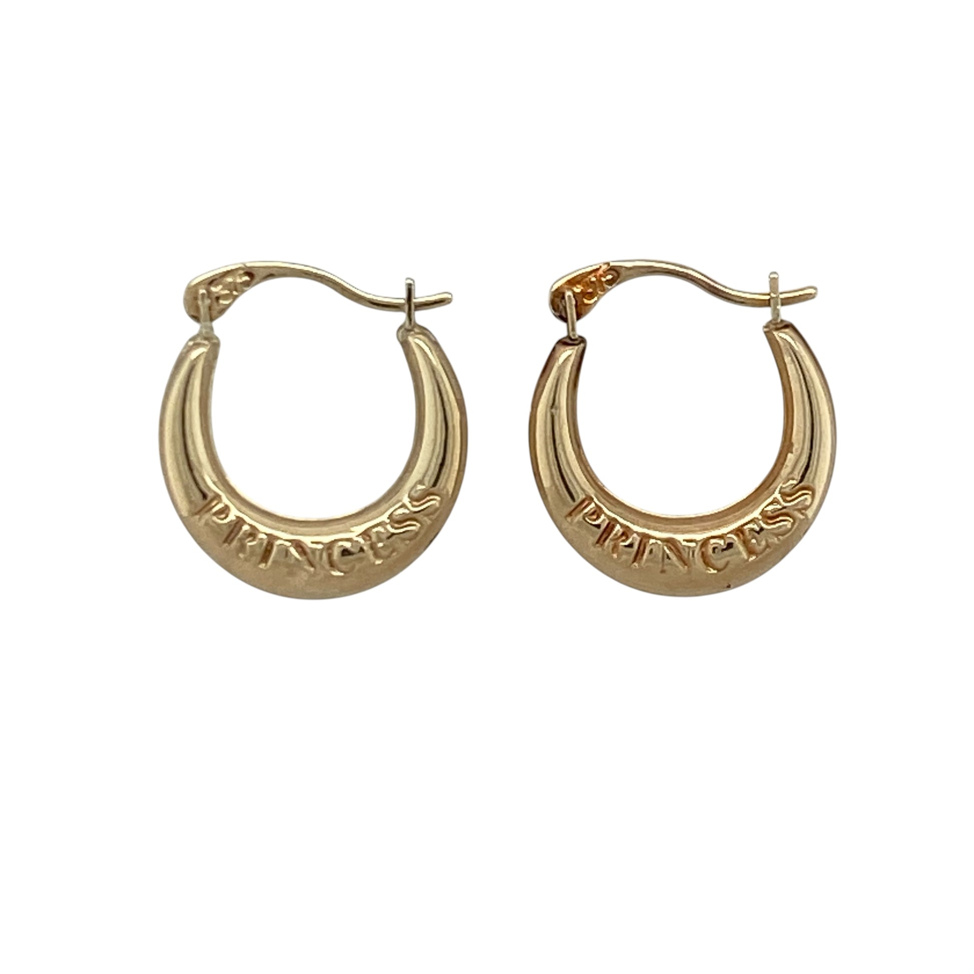9ct Gold Princess Small Hoop Creole Earrings