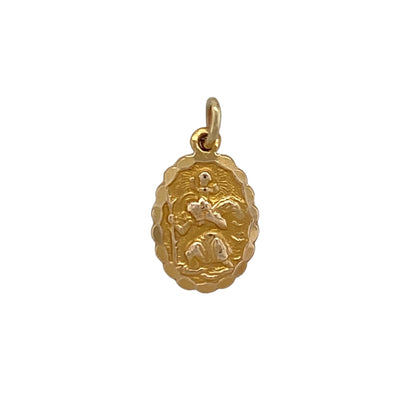 9ct Gold Oval St Christopher Pendant