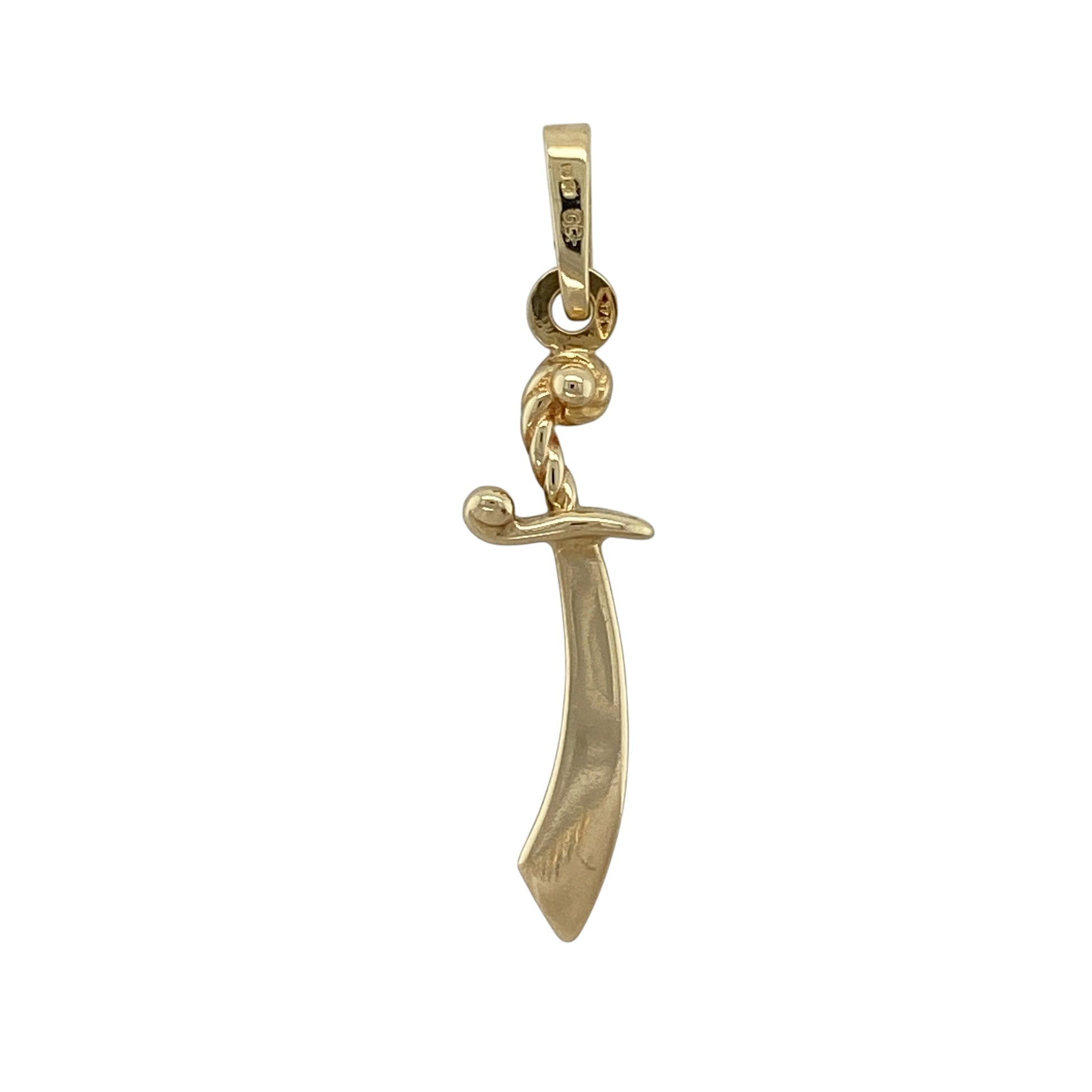 Add a bold and distinctive touch to your jewellery collection with this pre-owned 9ct yellow gold sword pendant, featuring a timeless symbolic design with striking everyday appeal—perfect for collectors, gifting, or statement jewellery styling.

Design: The pendant features a detailed sword motif, creating an eye-catching and characterful piece with classic styling and strong visual appeal.
