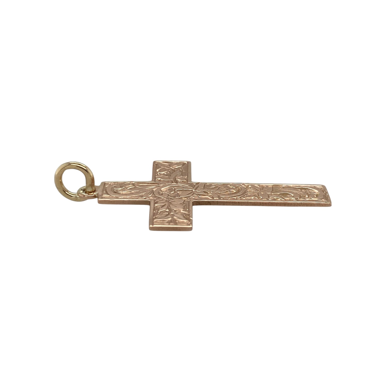 9ct Gold Patterned Cross Pendant
