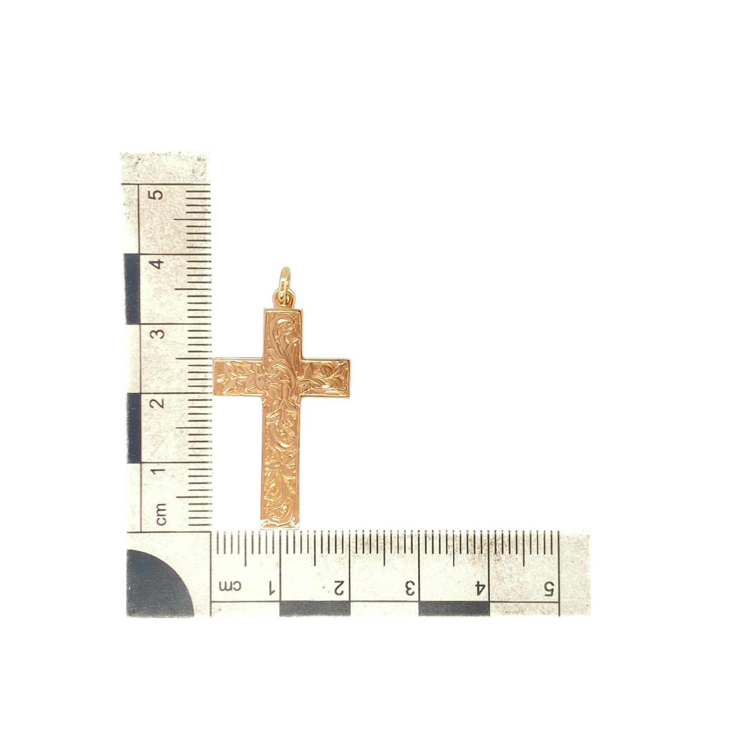 9ct Gold Patterned Cross Pendant