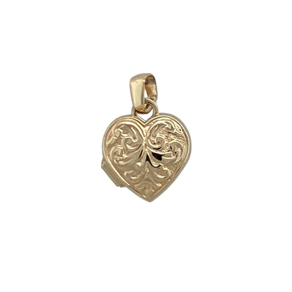 9ct Gold Small Patterned Heart Locket