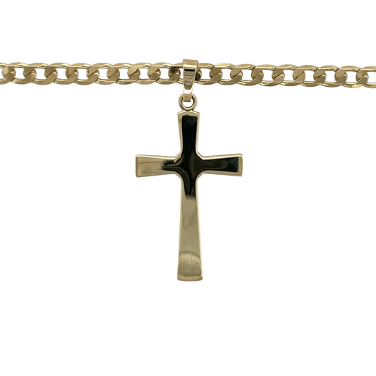 Add timeless faith-inspired style to your jewellery collection with this pre-owned 9ct yellow gold plain cross pendant necklace, featuring a classic polished design with enduring everyday appeal—perfect for gifting, spiritual wear, or as a meaningful jewellery staple.

Design: The necklace features a traditional plain cross pendant with a smooth polished finish, measuring approximately 3.8cm in length including the bail.
