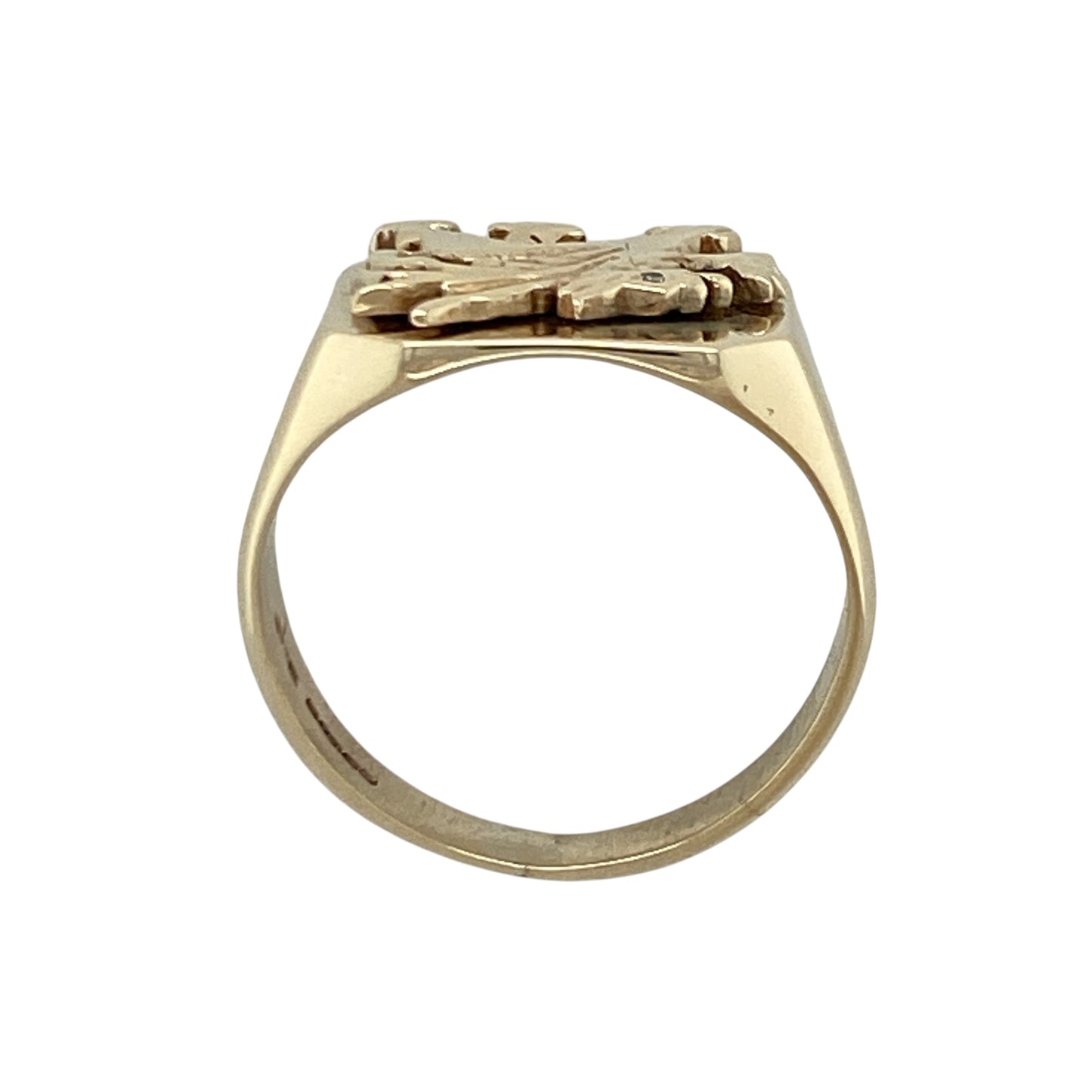 9ct Gold & Diamond Welsh Dragon Square Signet Ring