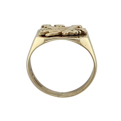 9ct Gold & Diamond Welsh Dragon Square Signet Ring