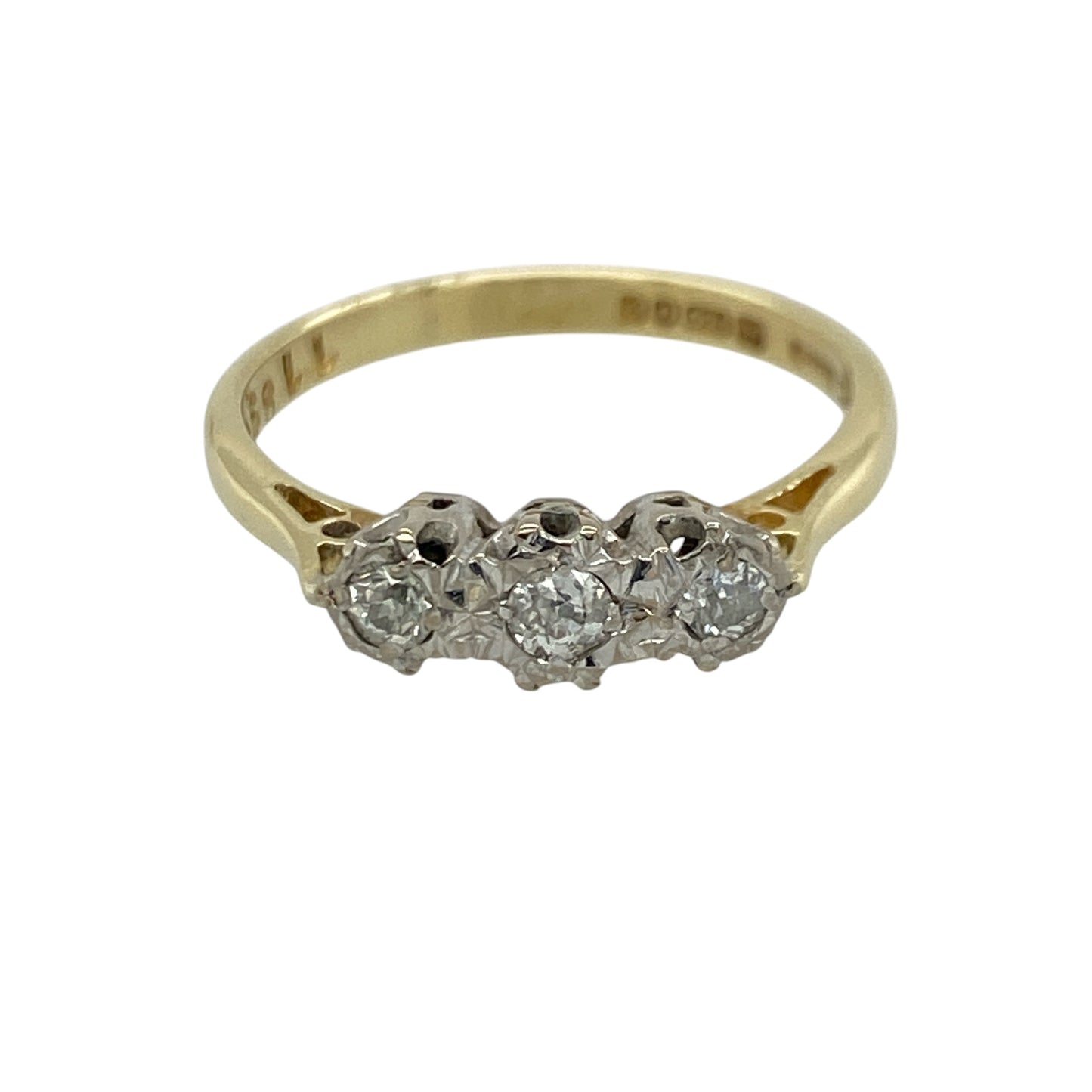 18ct Gold & Diamond Set Trilogy Ring