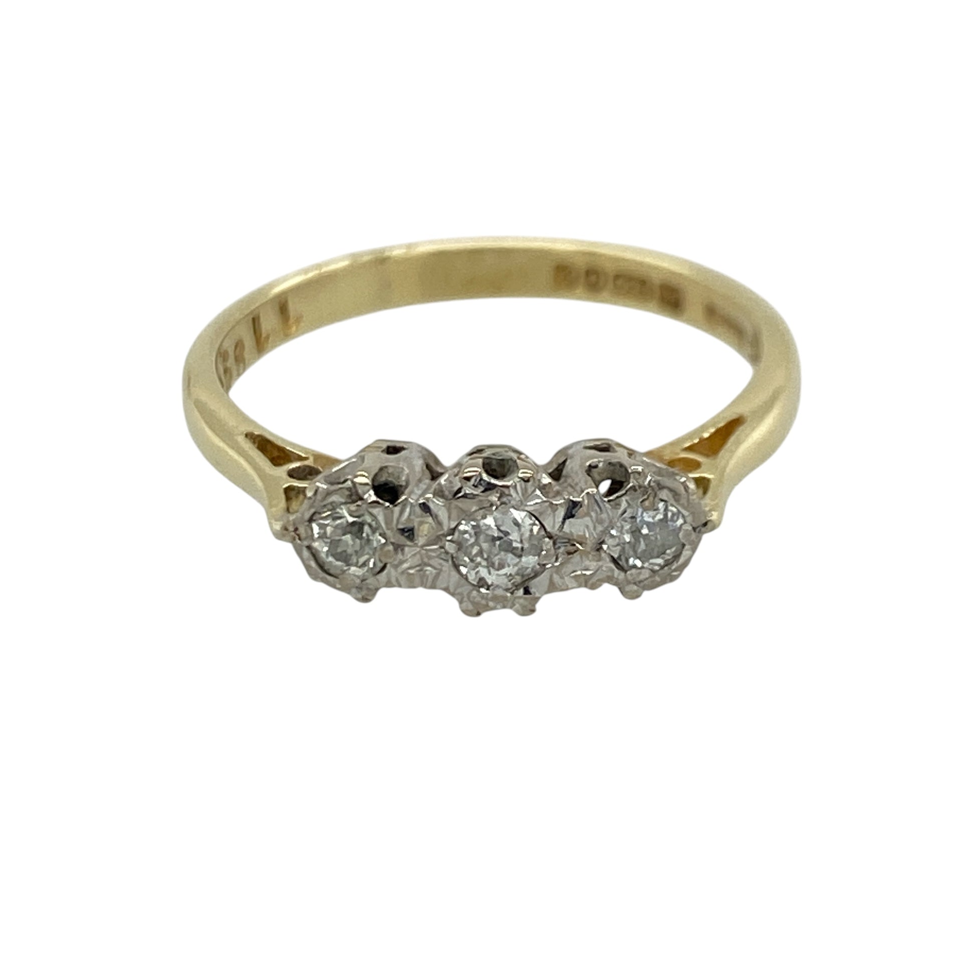 18ct Gold & Diamond Set Trilogy Ring