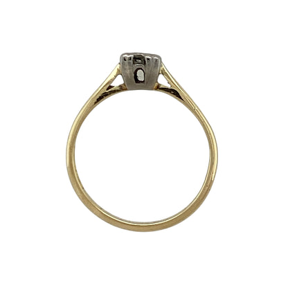 18ct Gold & Diamond Illusion Set Solitaire Ring