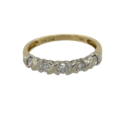 18ct Gold & Diamond Set Band Ring