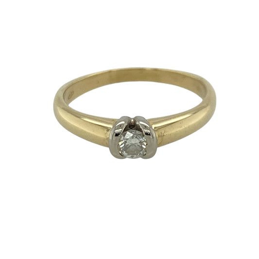 18ct Gold & Diamond Set Solitaire Ring