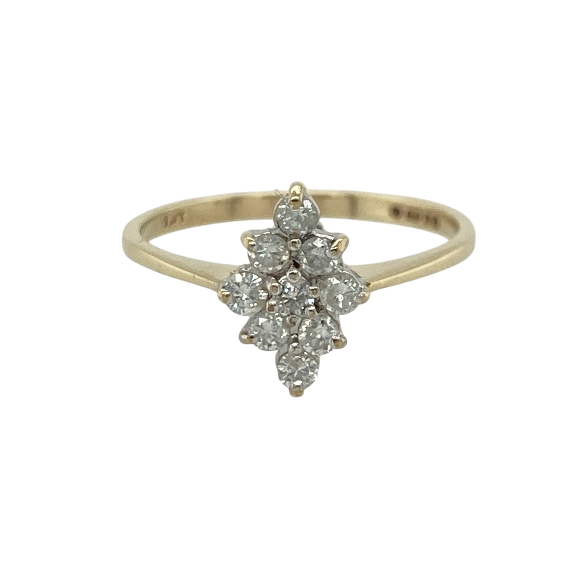 9ct Gold & Diamond Set Cluster Ring