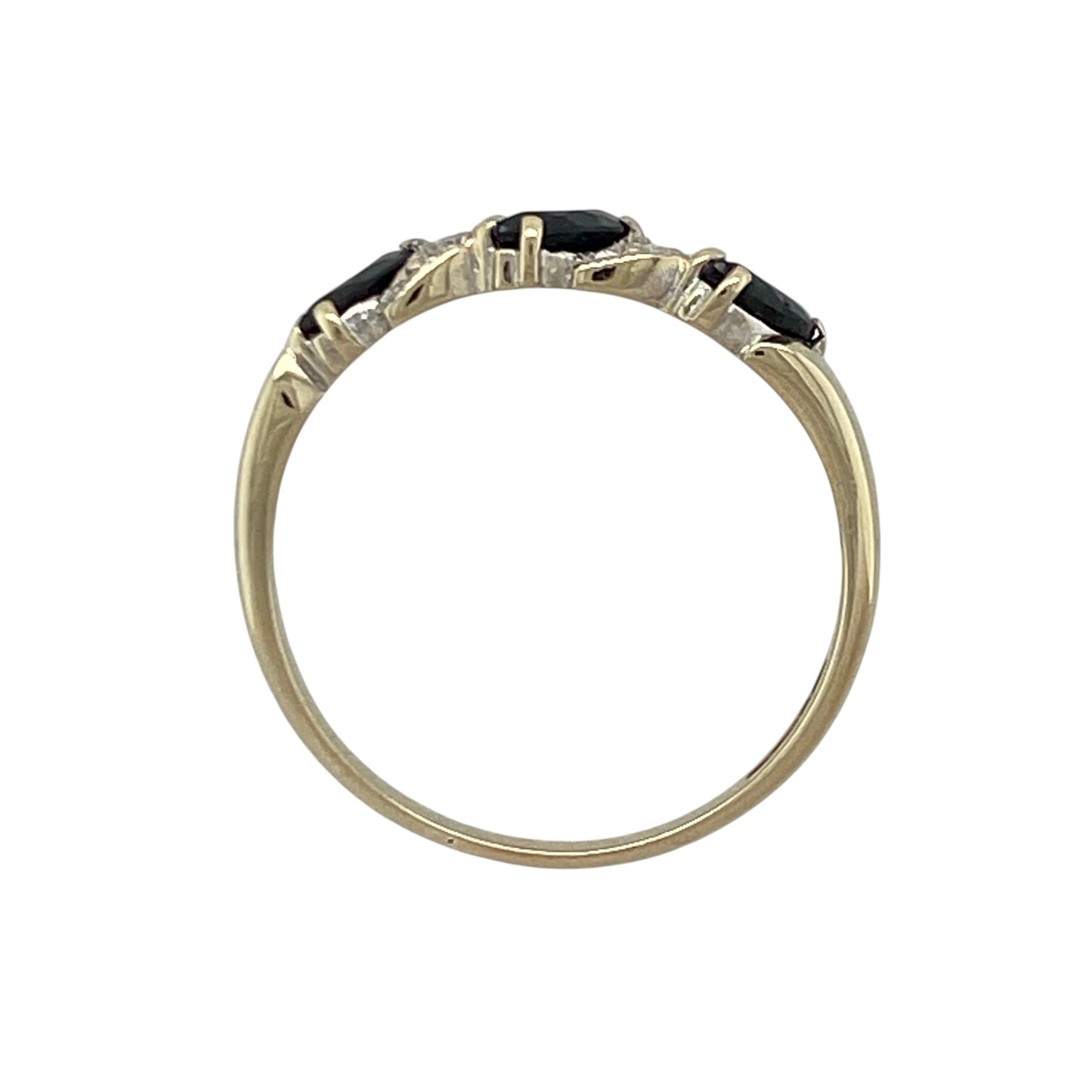 9ct Gold Diamond & Sapphire Band Ring