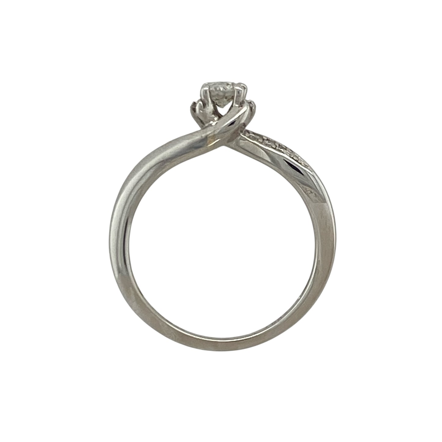 9ct White Gold & Diamond Set Solitaire Ring