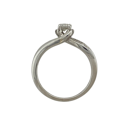 9ct White Gold & Diamond Set Solitaire Ring