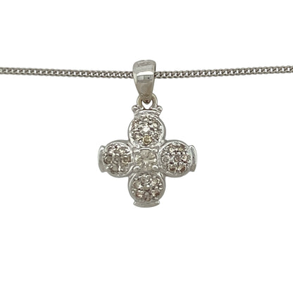 Add timeless sparkle and feminine elegance to your jewellery collection with this pre-owned 18ct white gold diamond flower pendant necklace, featuring a beautiful floral-inspired design with luxurious everyday appeal—perfect for special occasions, gifting, or sophisticated daily wear.

Design: The necklace features an elegant flower-shaped diamond pendant measuring approximately 2cm in length including the bail, creating a graceful and eye-catching focal point.