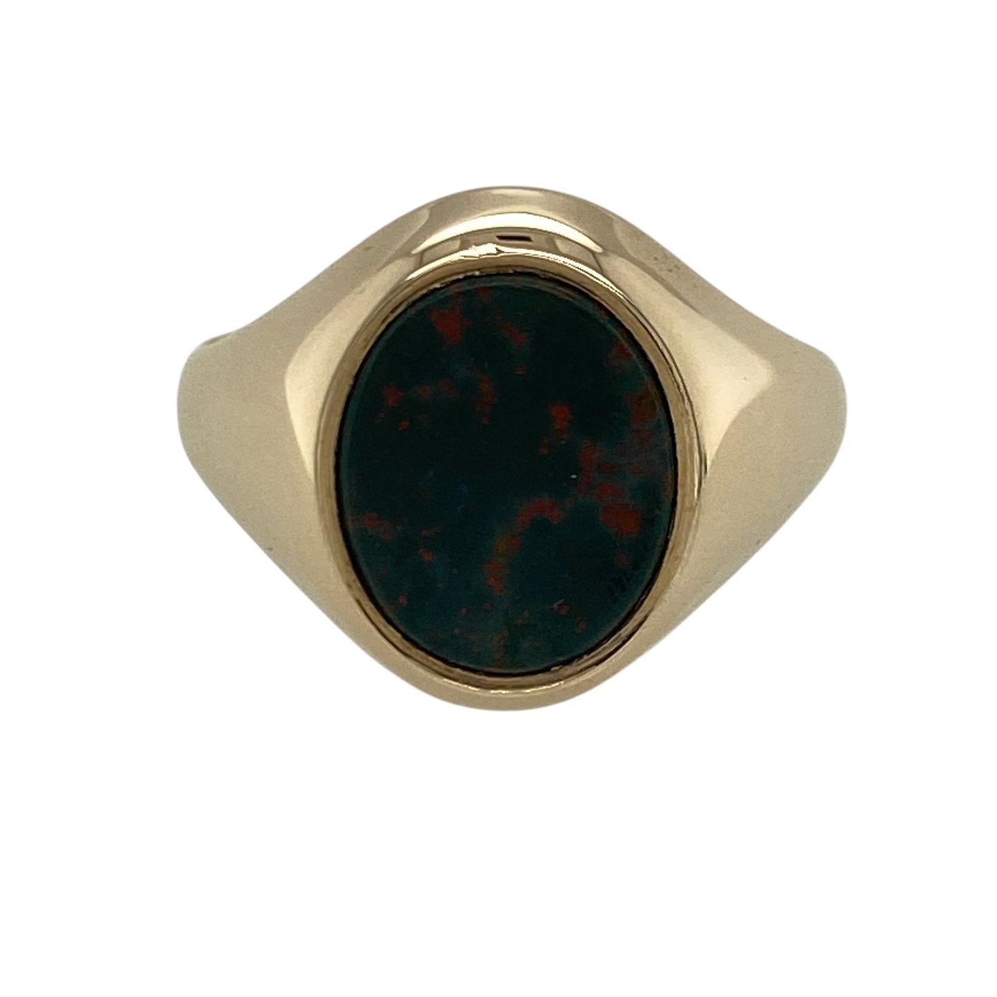 9ct Gold & Bloodstone Oval Signet Ring