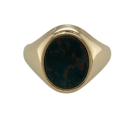 9ct Gold & Bloodstone Oval Signet Ring