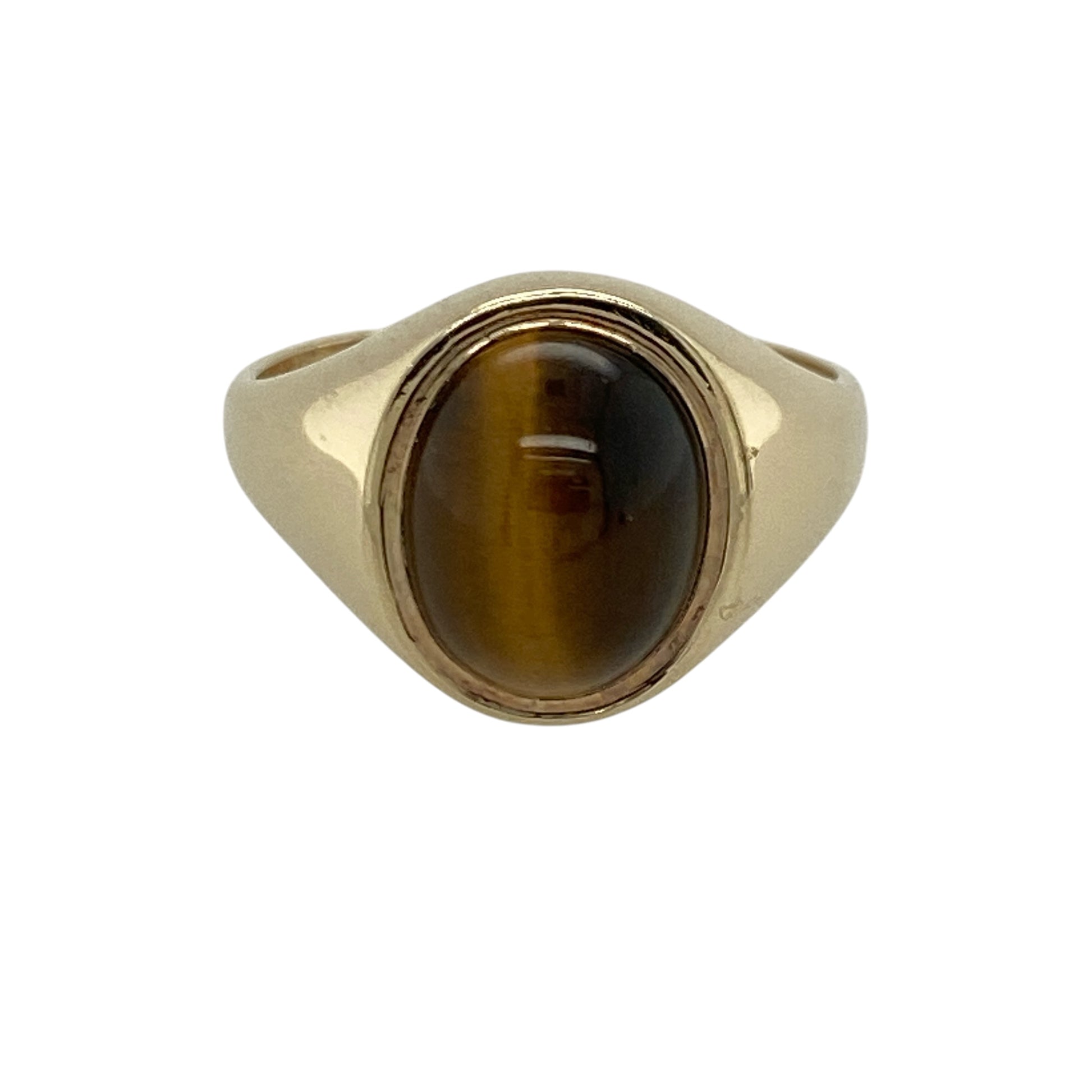 9ct Gold & Tiger's Eye Oval Signet Ring