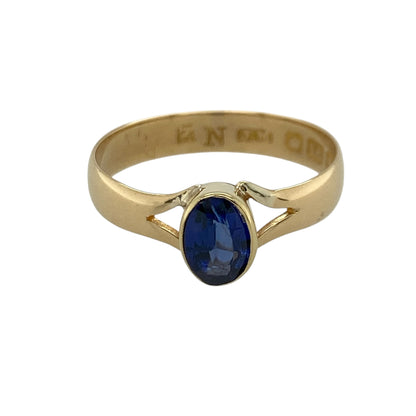 18ct Gold & Sapphire Solitaire Ring