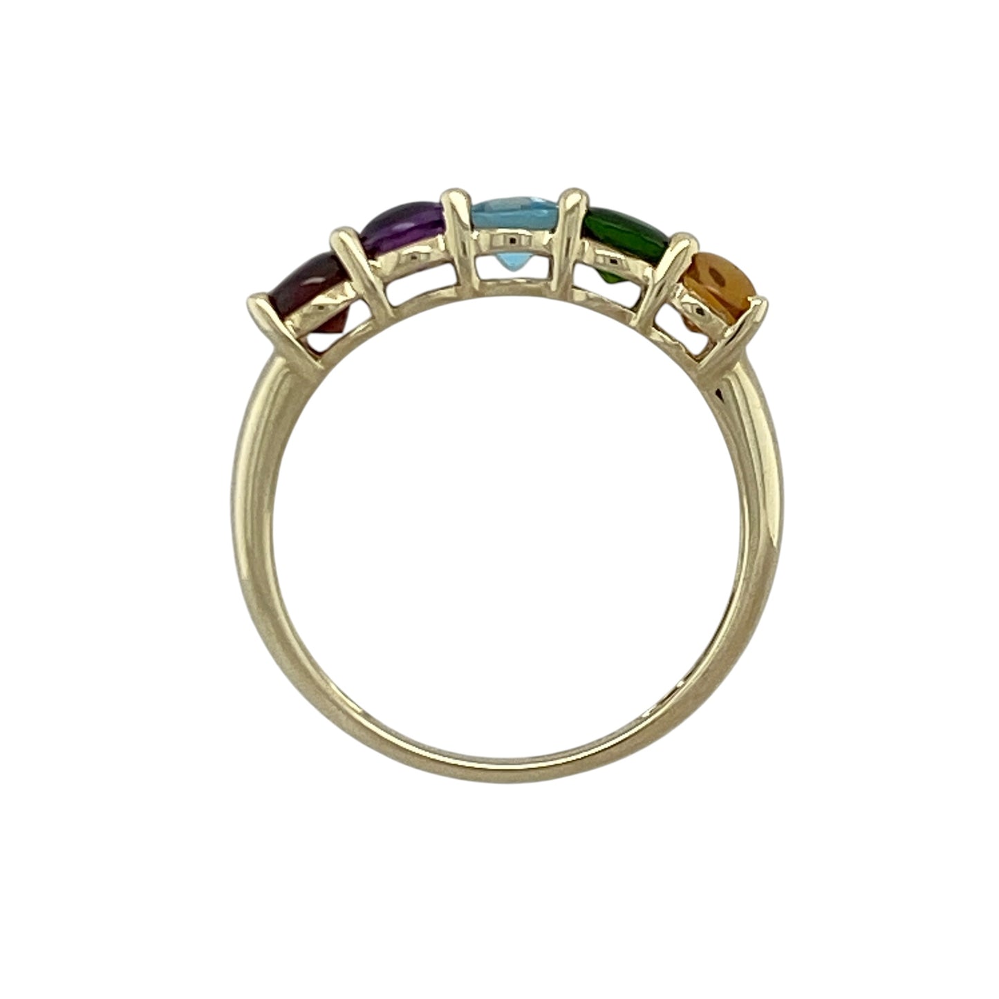 9ct Gold & Multi Gemstone Rainbow Band Ring