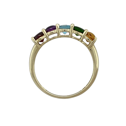 9ct Gold & Multi Gemstone Rainbow Band Ring