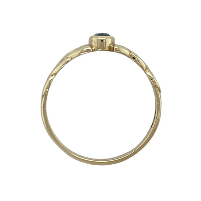 9ct Gold & Blue Topaz Celtic Ring