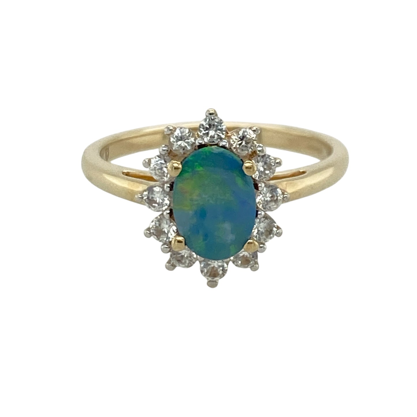 9ct Gold Doublet & Cubic Zirconia Cluster Ring