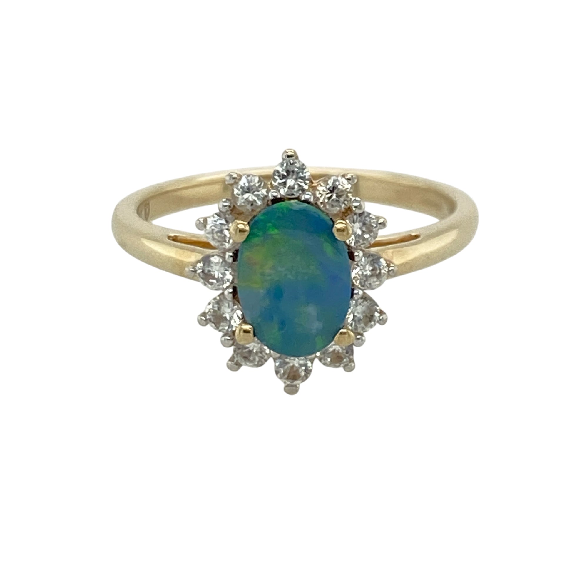 9ct Gold Doublet & Cubic Zirconia Cluster Ring
