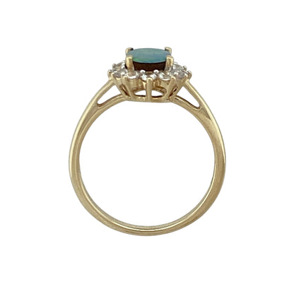 9ct Gold Doublet & Cubic Zirconia Cluster Ring