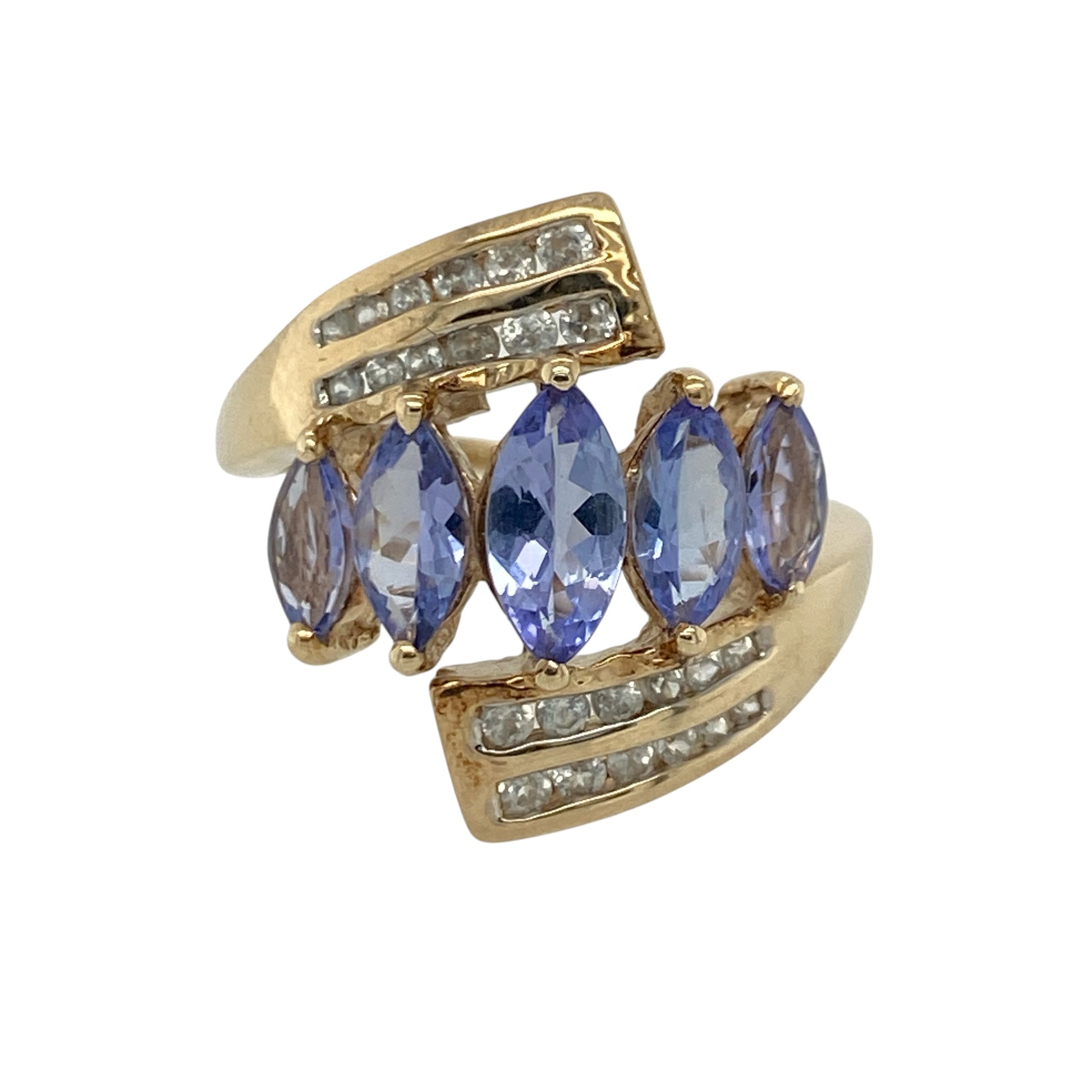 9ct Gold Tanzanite & Cubic Zirconia Ring