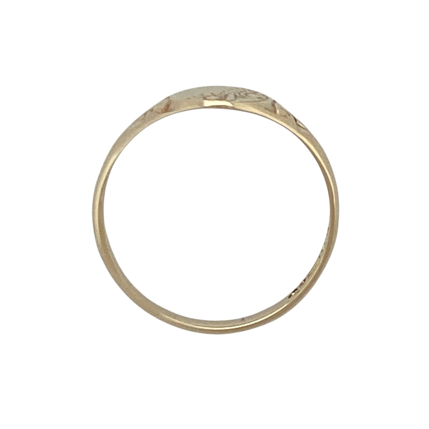 9ct Gold Patterned Oval Signet Ring