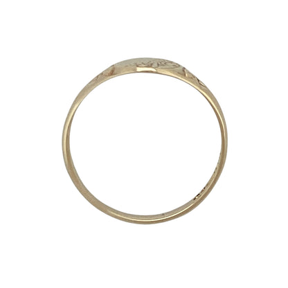 9ct Gold Patterned Oval Signet Ring