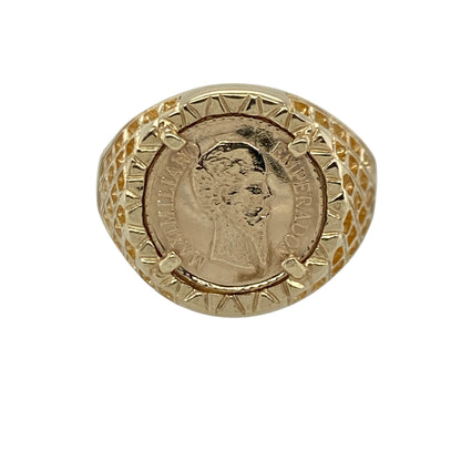 9ct Gold Coin Style Ring