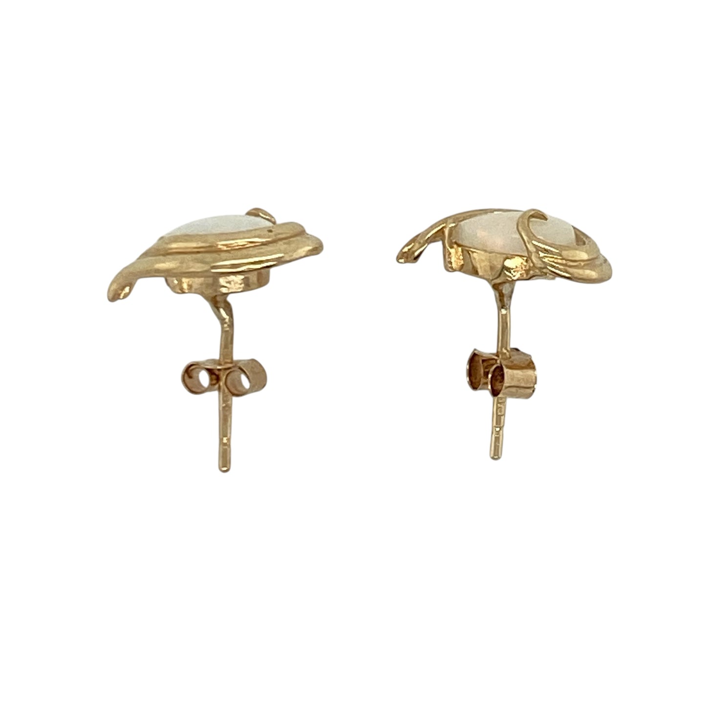 9ct Gold & Opalique Teardrop Stud Earrings