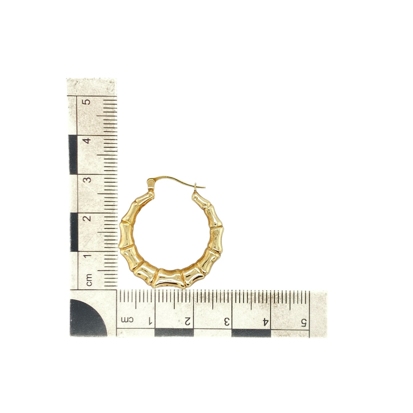 9ct Gold Bamboo Creole Earrings