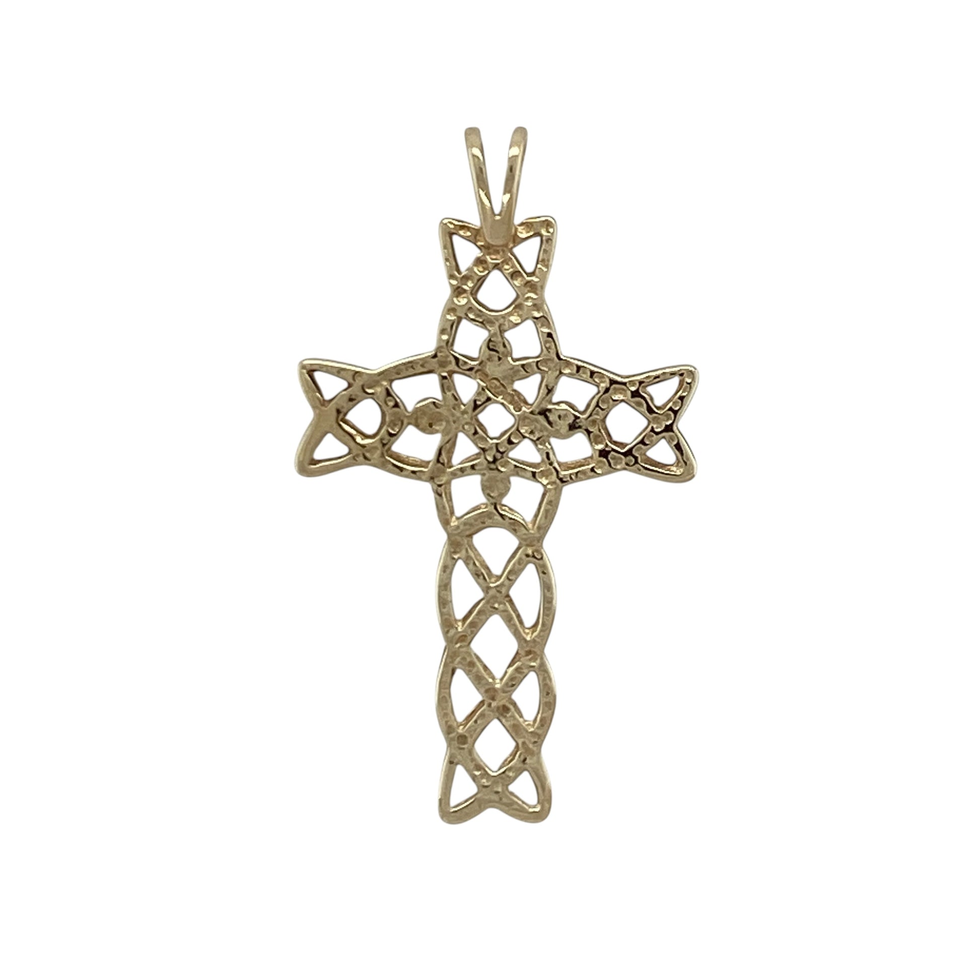 Add meaningful heritage-inspired style to your jewellery collection with this pre-owned 9ct yellow gold Celtic cross pendant, featuring a timeless symbolic design with elegant everyday appeal—perfect for gifting, spiritual wear, or celebrating Celtic heritage.

Design: The pendant features a traditional Celtic cross design with intricate detailing, creating a distinctive and eye-catching piece that blends faith and heritage in a timeless style.