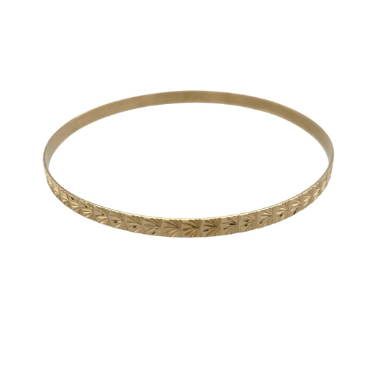 9ct Solid Gold Patterned Bangle