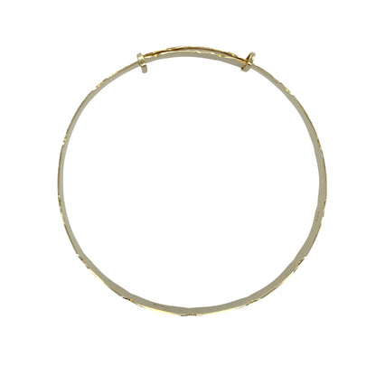 9ct Gold Patterned Scalloped Edge Expanding Bangle