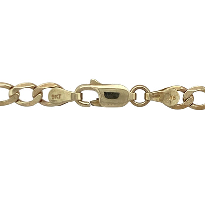 Add bold Italian-inspired style to your jewellery collection with this pre-owned 9ct yellow gold Figaro chain, featuring a substantial classic link design with timeless everyday appeal—perfect for wearing alone, layering, or making a statement with effortless sophistication.

Design: The chain features the traditional Figaro link pattern with alternating short and elongated links measuring approximately 5mm wide, creating a distinctive and eye-catching appearance with bold character and timeless style.