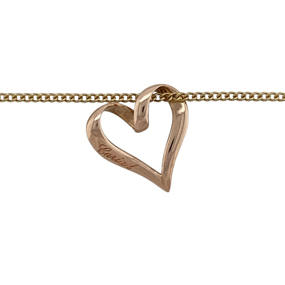 Add a touch of romance and Welsh heritage to your jewellery collection with this pre-owned 9ct rose gold Clogau Cariad Open Heart pendant necklace, featuring an elegant symbolic design with timeless everyday appeal—perfect for gifting, anniversaries, or meaningful everyday wear.

Design: The necklace features Clogau's beautiful Cariad Open Heart pendant, measuring approximately 1.6cm in length. The graceful open heart design creates a delicate and elegant appearance, symbolising love and affection.