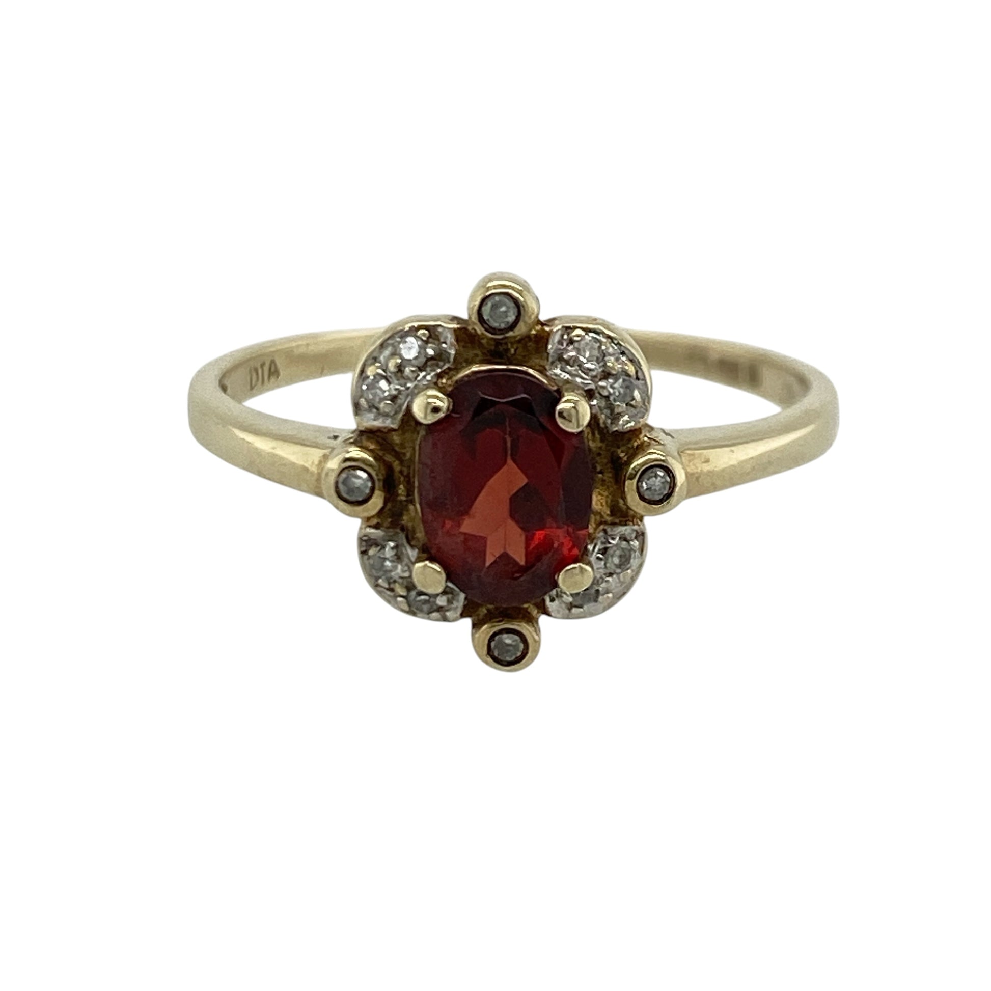 9ct Gold Diamond & Garnet Ring