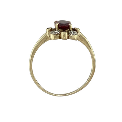 9ct Gold Diamond & Garnet Ring