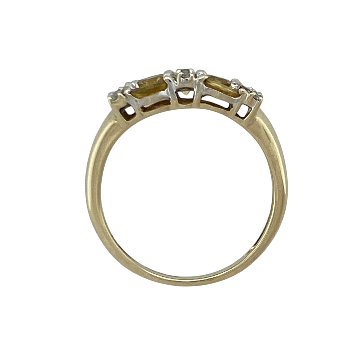 9ct Gold Diamond & Yellow Sapphire Ring