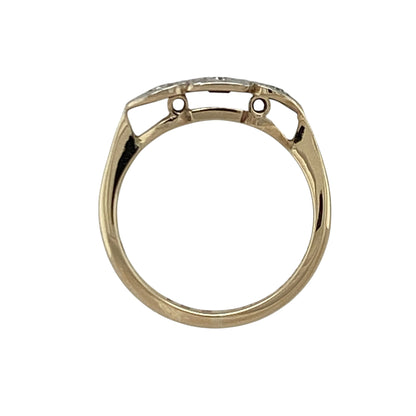9ct Gold & Platinum Diamond Trilogy Ring