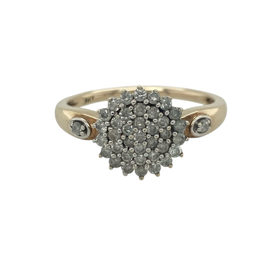 9ct Gold & Diamond Set Cluster Ring