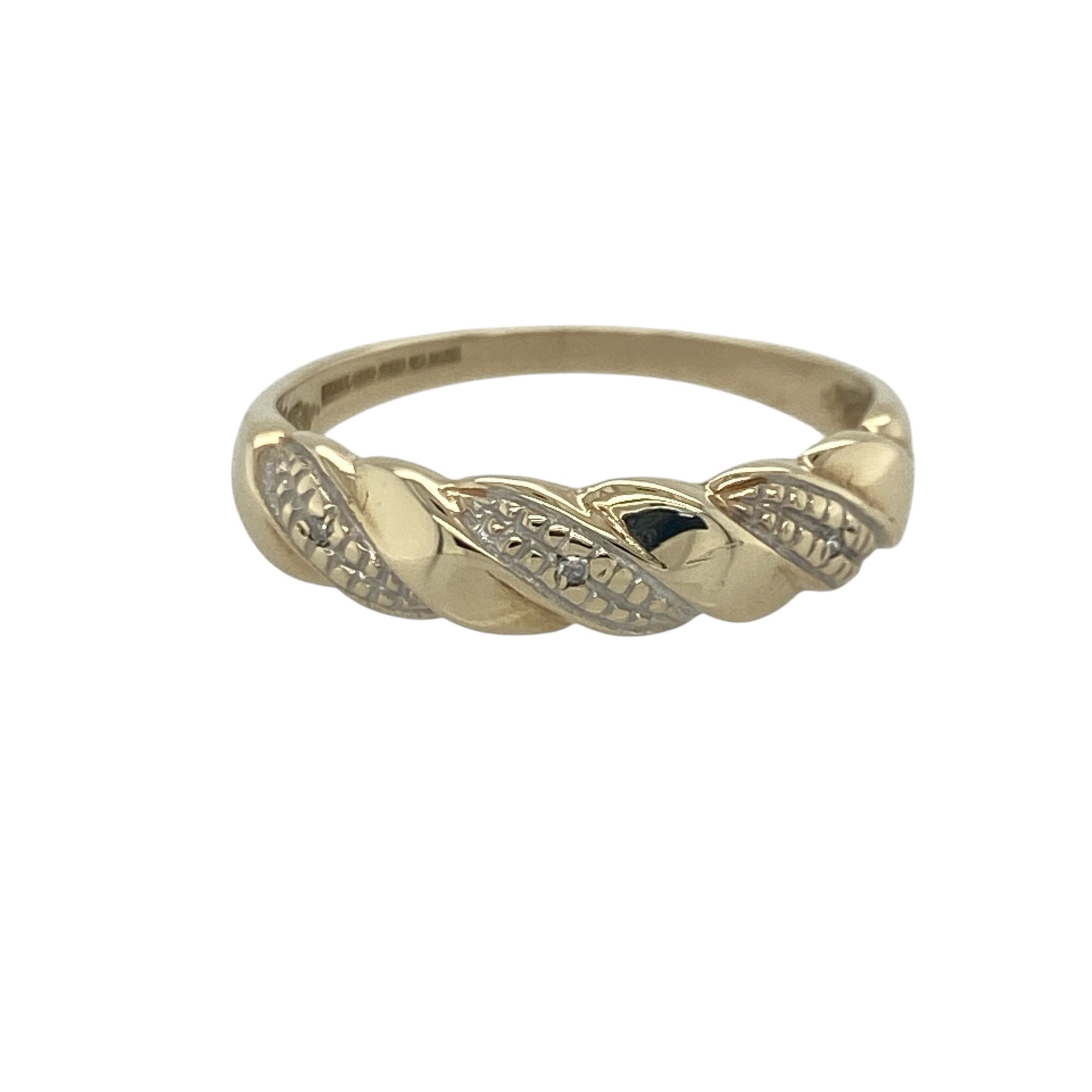 9ct Gold & Diamond Twisted Band Ring